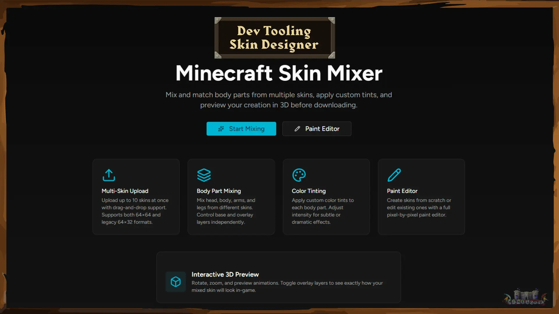 MineScape Skin Designer Tool